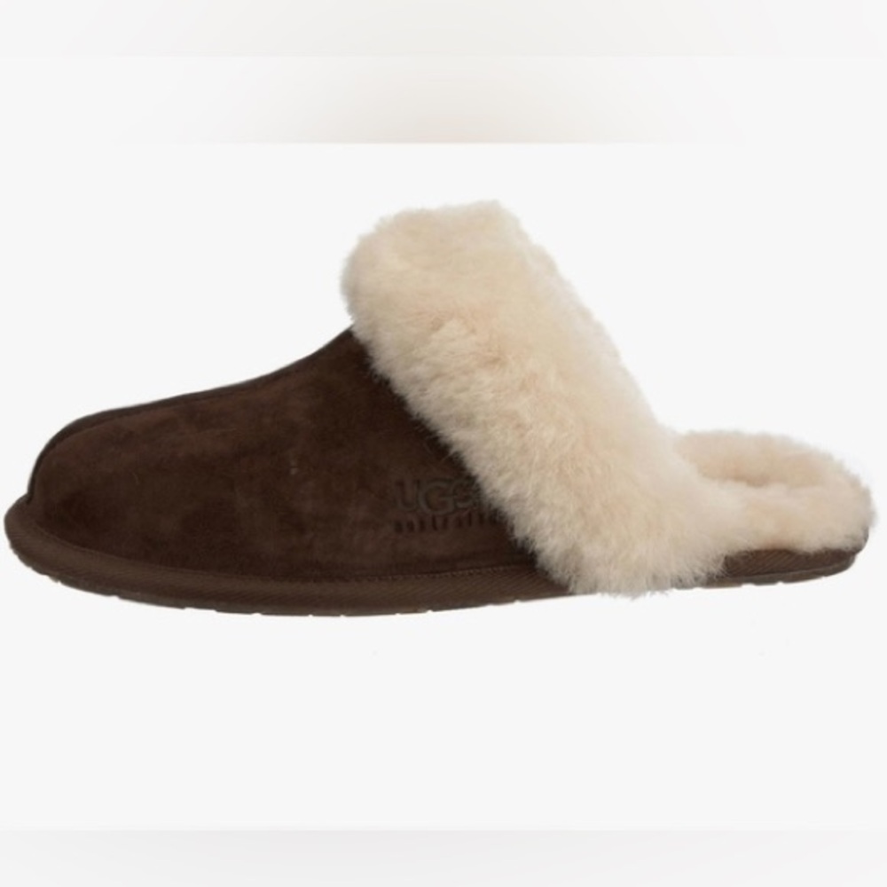 UGG Australia Eva Sole Shearling Slippers Chocolate Brown S/N 5614